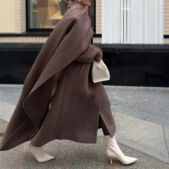 Damen eleganter Umhangmantel mit doppelt gefüttertem Design EB