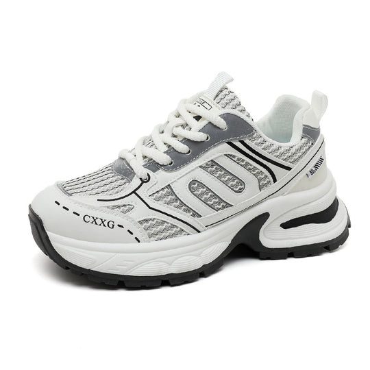 Damen sportliche Sneakers mit atmungsaktivem Obermaterial und stoßdämpfendem Design EB