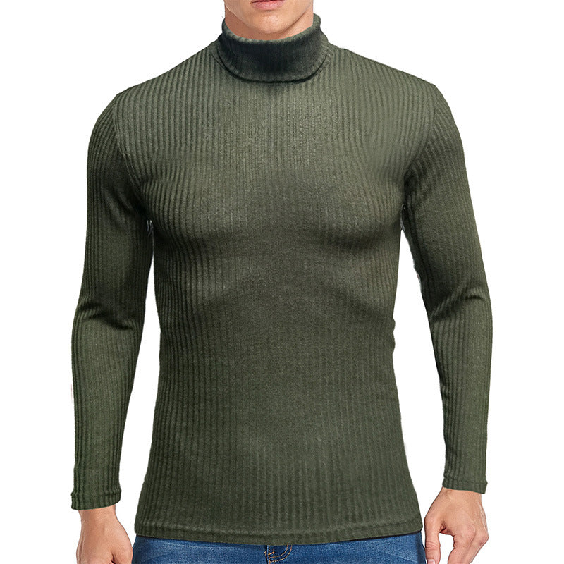 Herren feiner Rollkragenpullover aus strukturiertem Strick EB