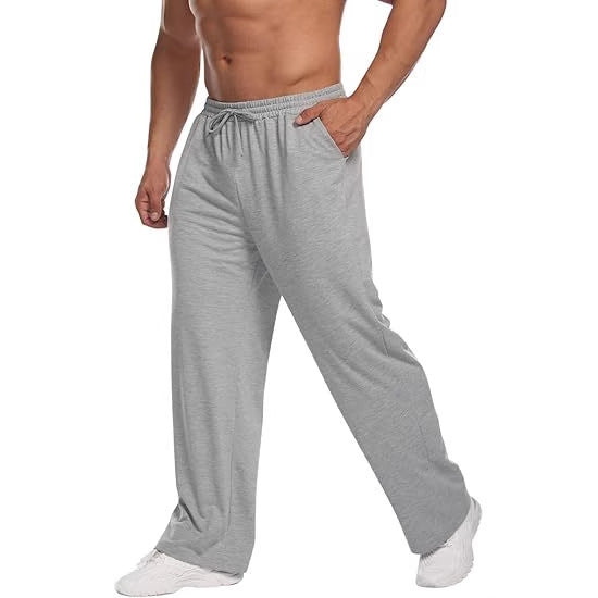 Herren nan locker fallende Loungehose aus softem Jersey mit Kordelzug, elastischem Bund und geradem Bein EB