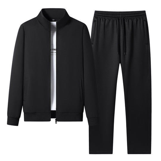 Herren sportliches Trainingsset mit Stehkragen-Blouson, durchgehendem Reißverschluss und elastischer Jogginghose EB