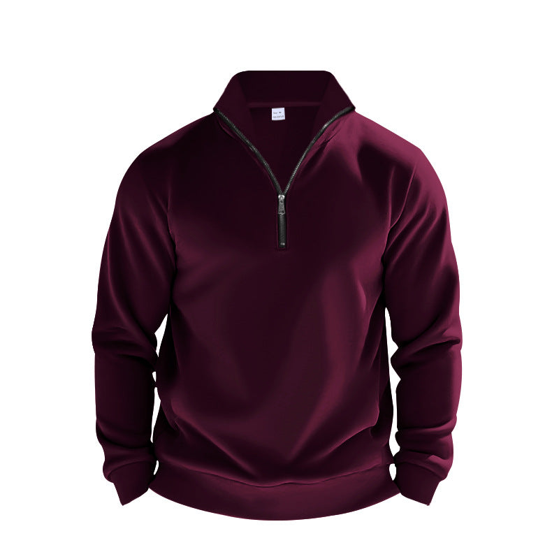 Herren Sweatpullover mit halbem Reißverschluss und atmungsaktiver Struktur EB