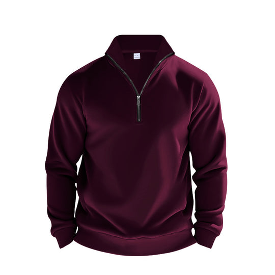 Herren Sweatpullover mit halbem Reißverschluss und atmungsaktiver Struktur EB