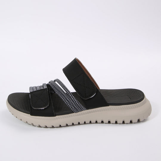 Damen bequeme Slipper mit verstellbarem Riemendesign und rutschfester Sohle EB
