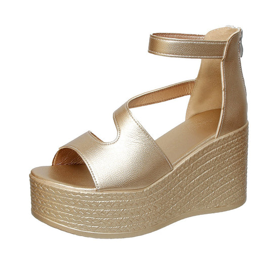 Damen Wedge-Sandalen mit verstellbarem Riemen und rutschfester Sohle EB