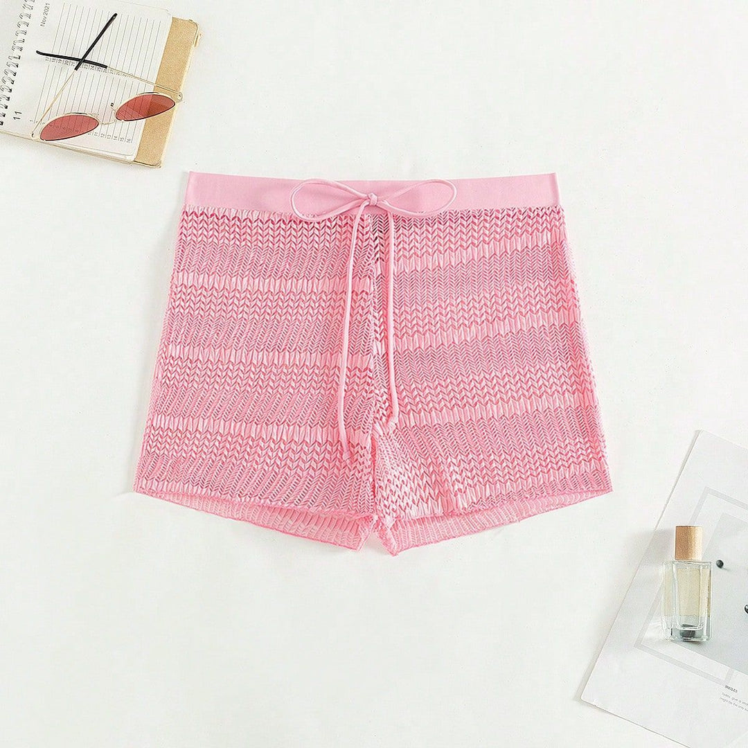 Damen Sportliche Badeshorts mit flexiblem Bund und modischem Wellenmuster EB