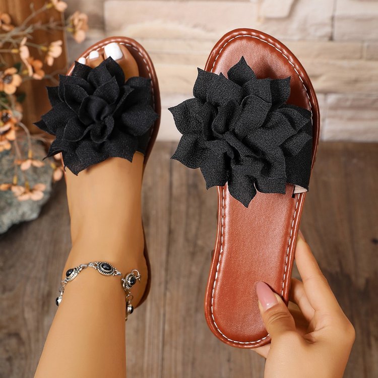Damen Komfortable Sandalen mit floralem Dekor EB