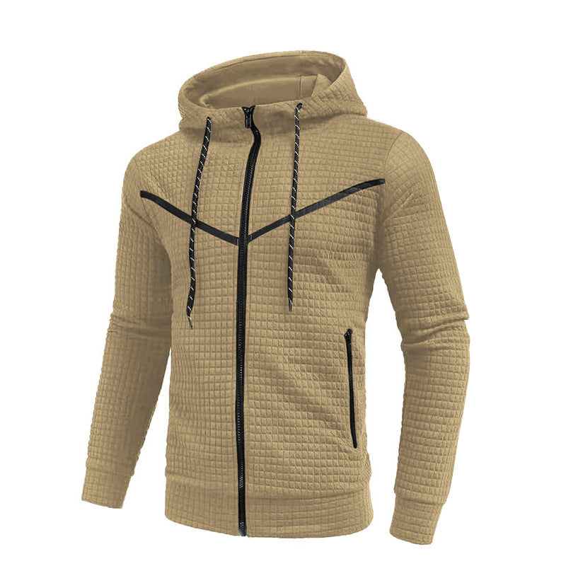 Herren stylische Jacke mit strukturiertem Design und praktischem Reißverschluss EB