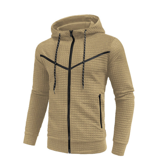 Herren stylische Jacke mit strukturiertem Design und praktischem Reißverschluss EB