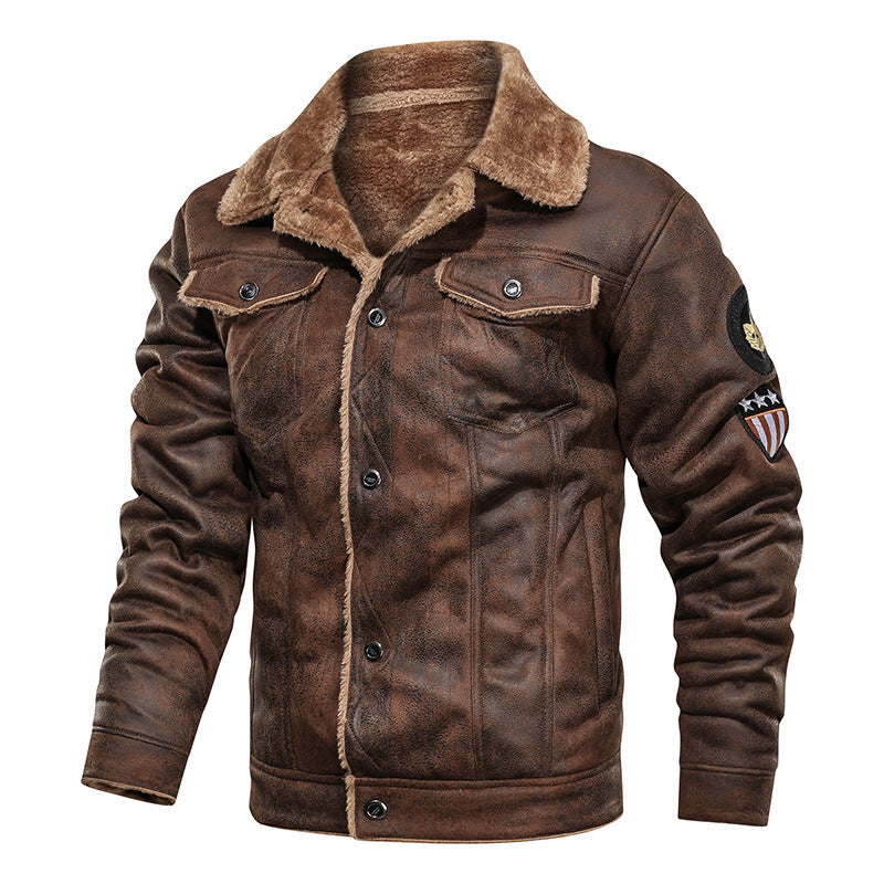 Herren nan gefütterte Lammfelloptik Jeansjacke mit Teddyfutter und Druckknopfleiste EB