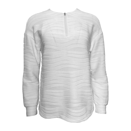 Damen Moderner Sweatshirt mit Halbreißverschluss und strukturiertem Design EB