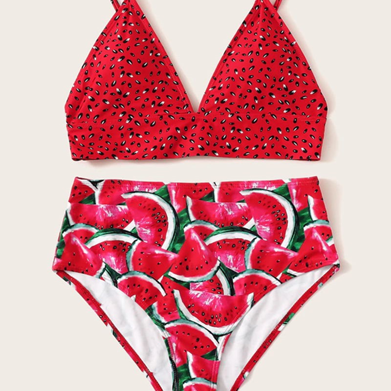 Damen Bikini-Set mit fruchtigem Ananas-Design EB