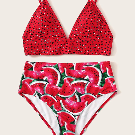 Damen Bikini-Set mit fruchtigem Ananas-Design EB
