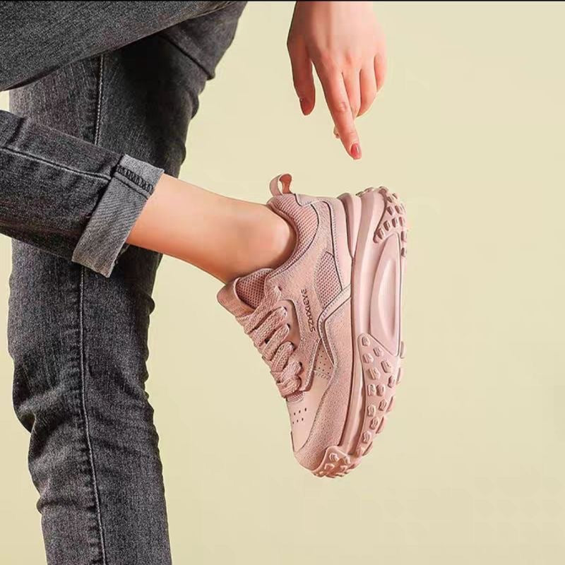 Damen Sportliche Chunky Sneakers mit atmungsaktiver Mesh-Oberfläche und gepolsterter Sohle EB
