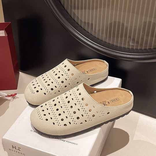 Damen Bequeme Clogs mit luftigen Aussparungen und rutschfester Sohle EB