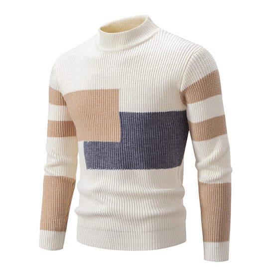 Herren modischer Pullover mit strukturiertem Blockdesign EB
