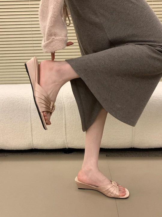 Damen Elegante Mules mit modischem Knoten-Design EB