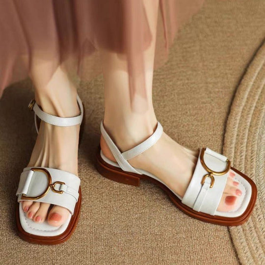 Damen modische Sling-Sandalen mit eleganter Schnallenapplikation EB