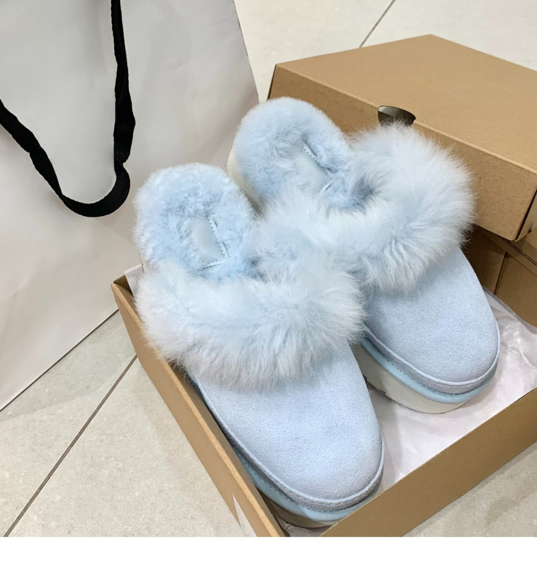 Damen Flauschige Hausschuhe mit elegantem Fleece und rutschfester Sohle EB