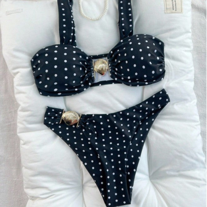 Damen Bandeau-Bikini-Set mit Muschel-Detail EB
