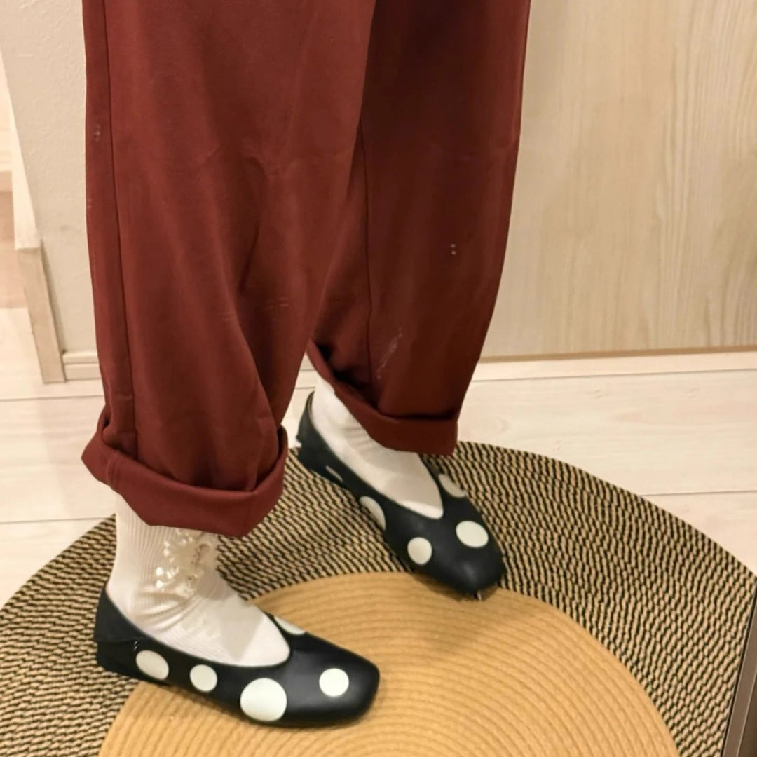 Damen Ballerinas mit modischem Punktedesign und flexibler Sohle EB