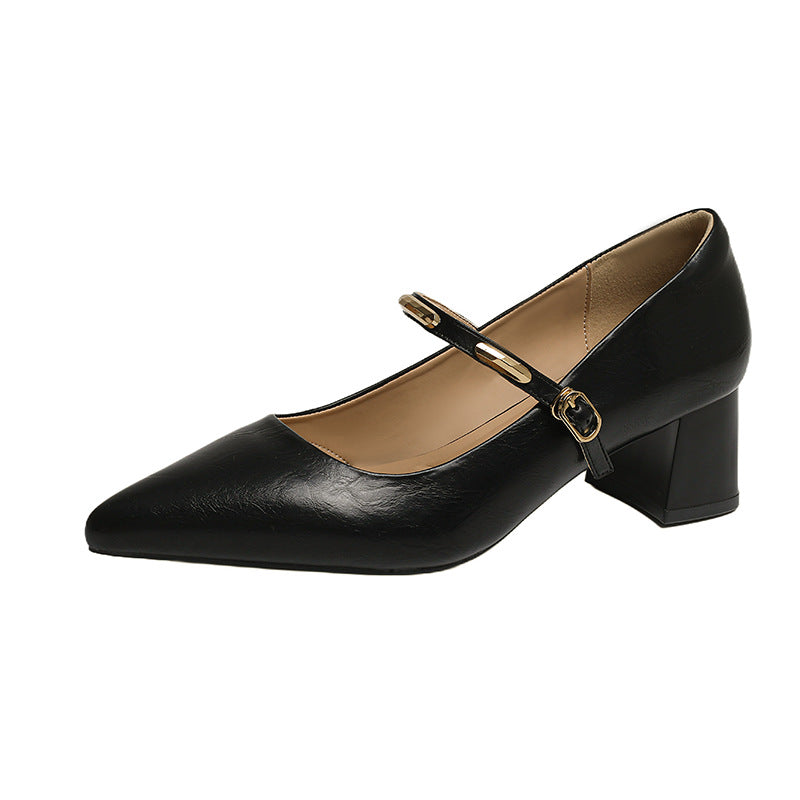 Damen Pumps mit elegantem Riemchen und komfortablem Blockabsatz EB