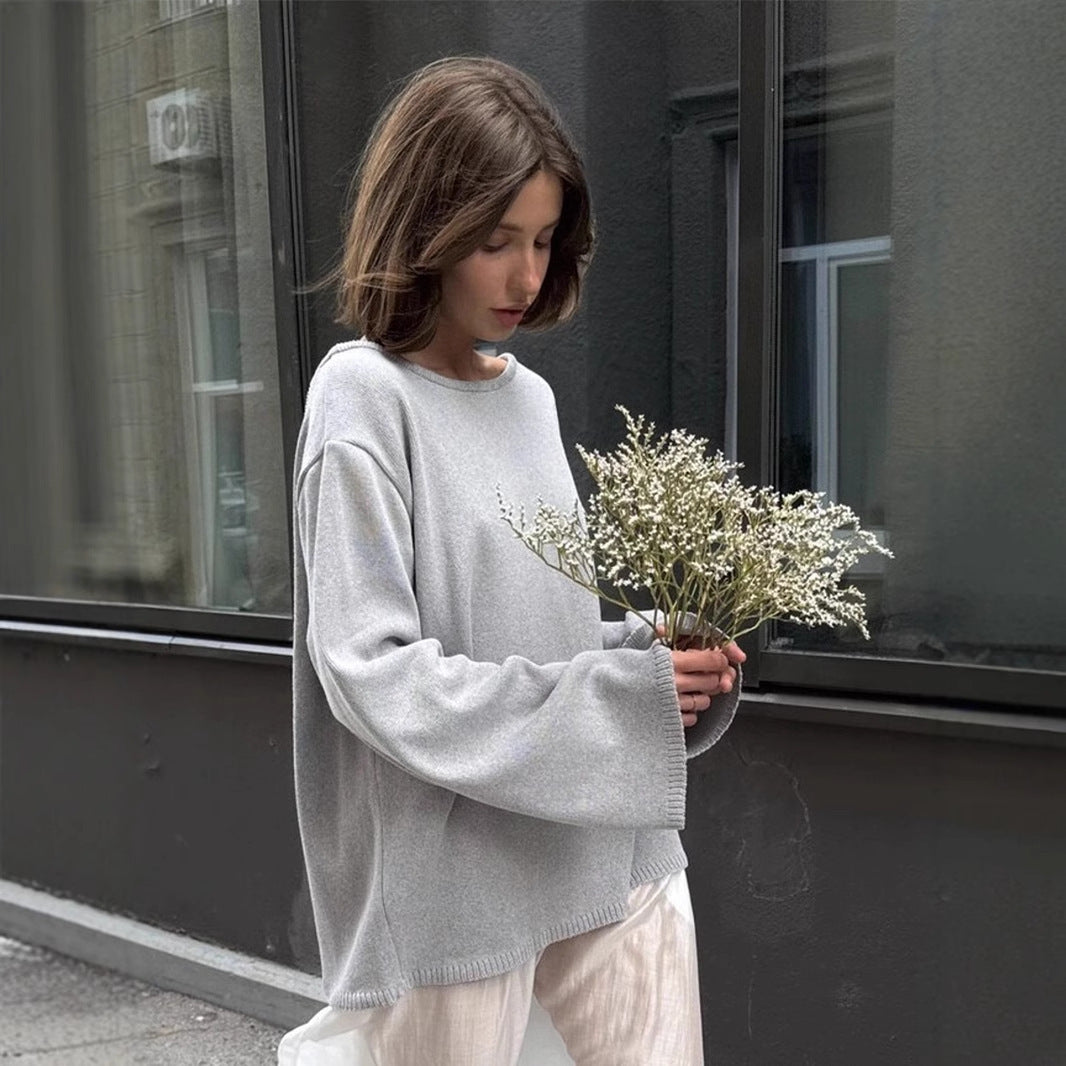 Damen Lässiger Strickpullover mit weitem Schnitt EB