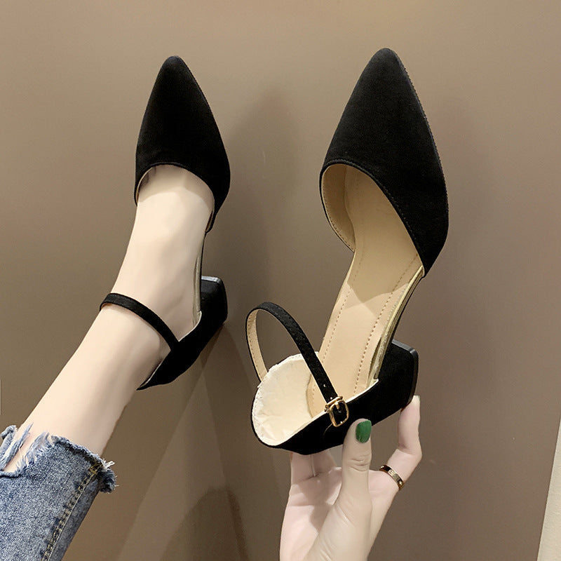 Damen edle Slingback-Pumps mit spitzem Zehenbereich und feinem Riemchen EB