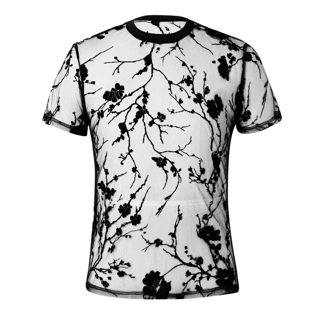 Herren Netz-T-Shirt mit floralem Design und elastischen Abschlüssen EB