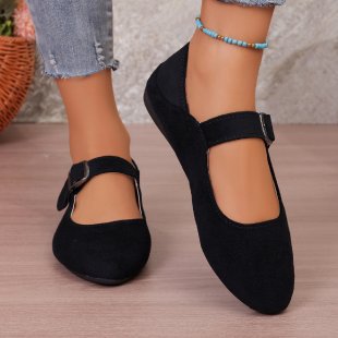 Damen nan elegante Mary-Jane-Ballerina mit verstellbarem Komfortriemen, gepolstertem Fußbett und dezenter Animal‑Prägung EB