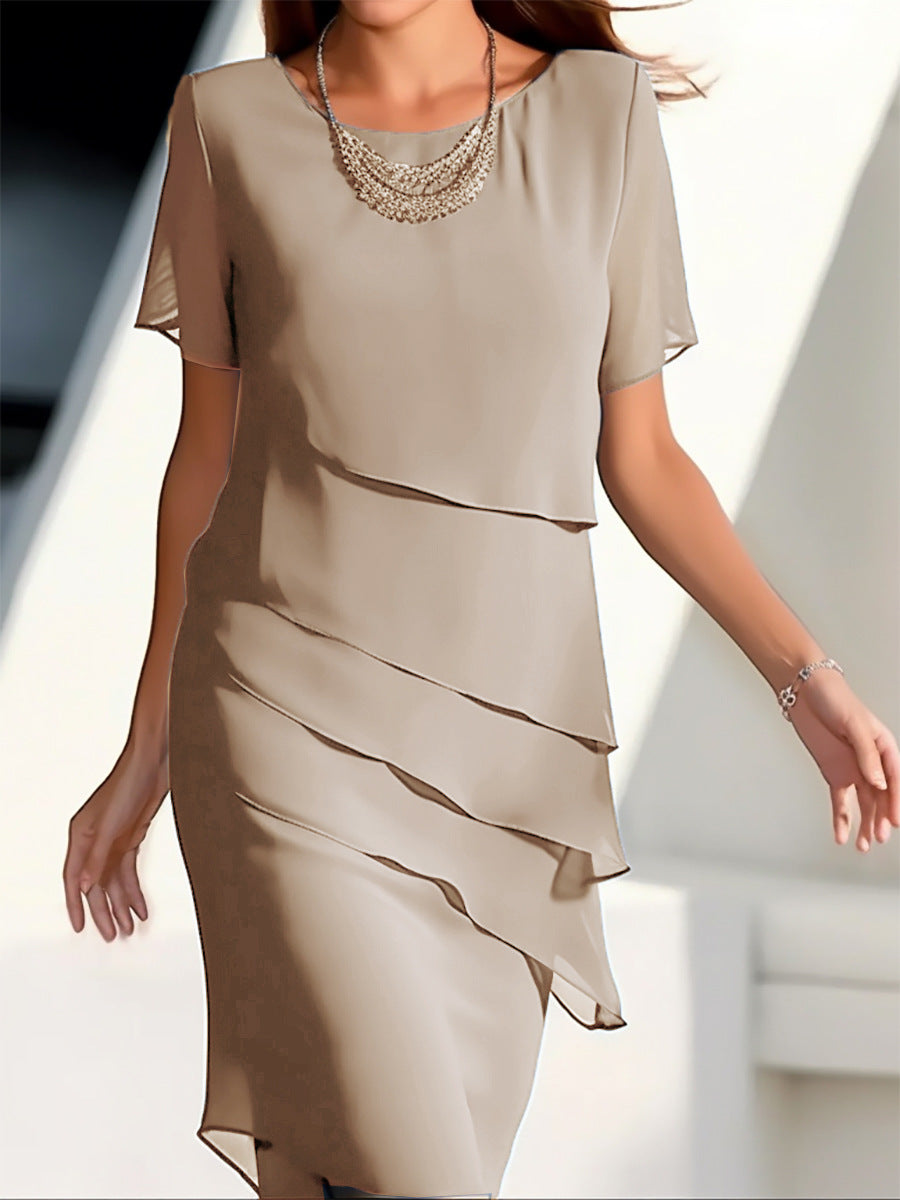 Damen Elegantes und fließendes Kleid mit Layering-Effekt EB