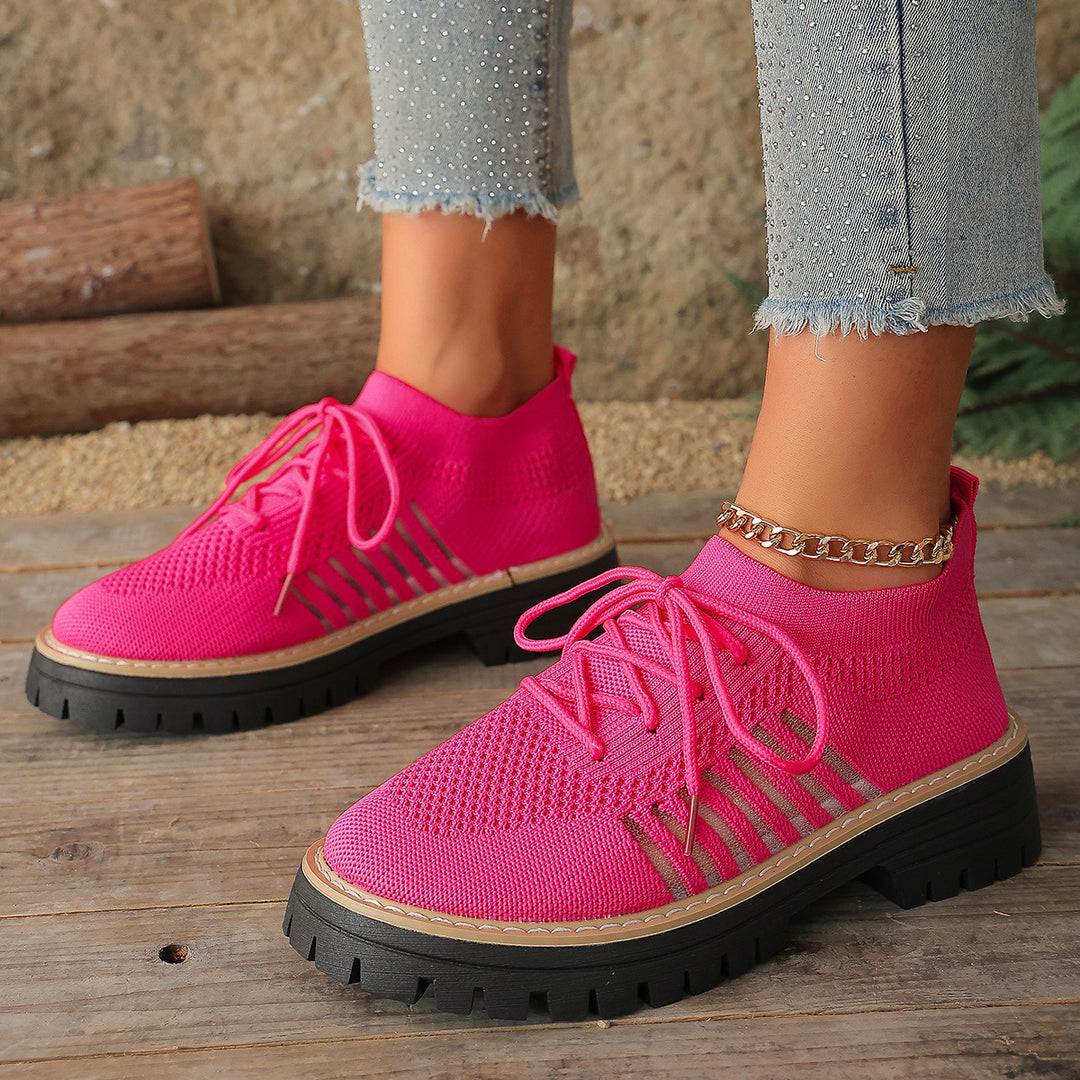 Damen Sportliche Strick-Sneaker mit rutschfester Sohle EB