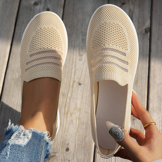 Damen Slip-On Sneakers mit flexiblem Obermaterial und rutschfester Sohle EB