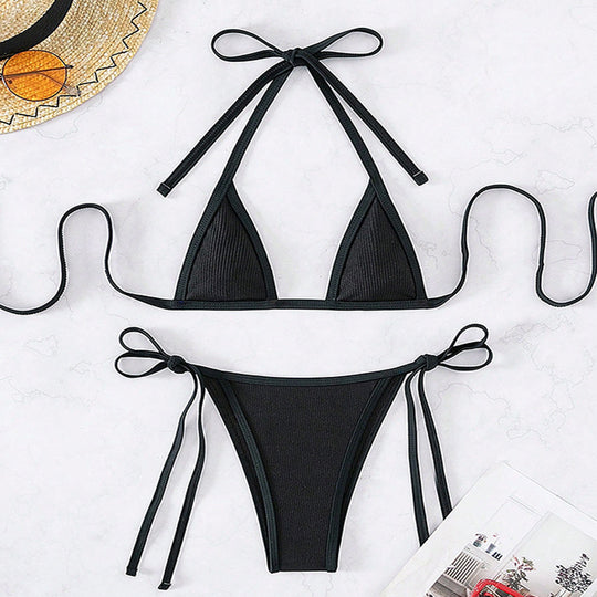 Damen Triangel-Bikini Set mit verstellbaren Bindebändern EB