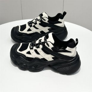 Damen Sportliche Chunky Sneakers mit strapazierfähiger Oberflächenstruktur EB
