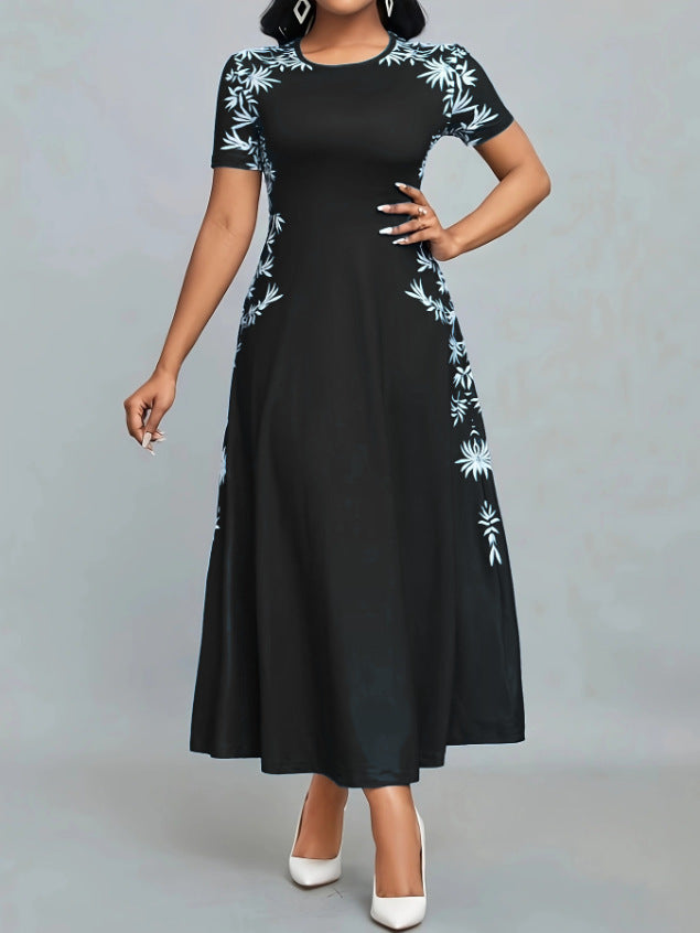 Damen Elegantes Maxikleid mit floralen Stickereien EB