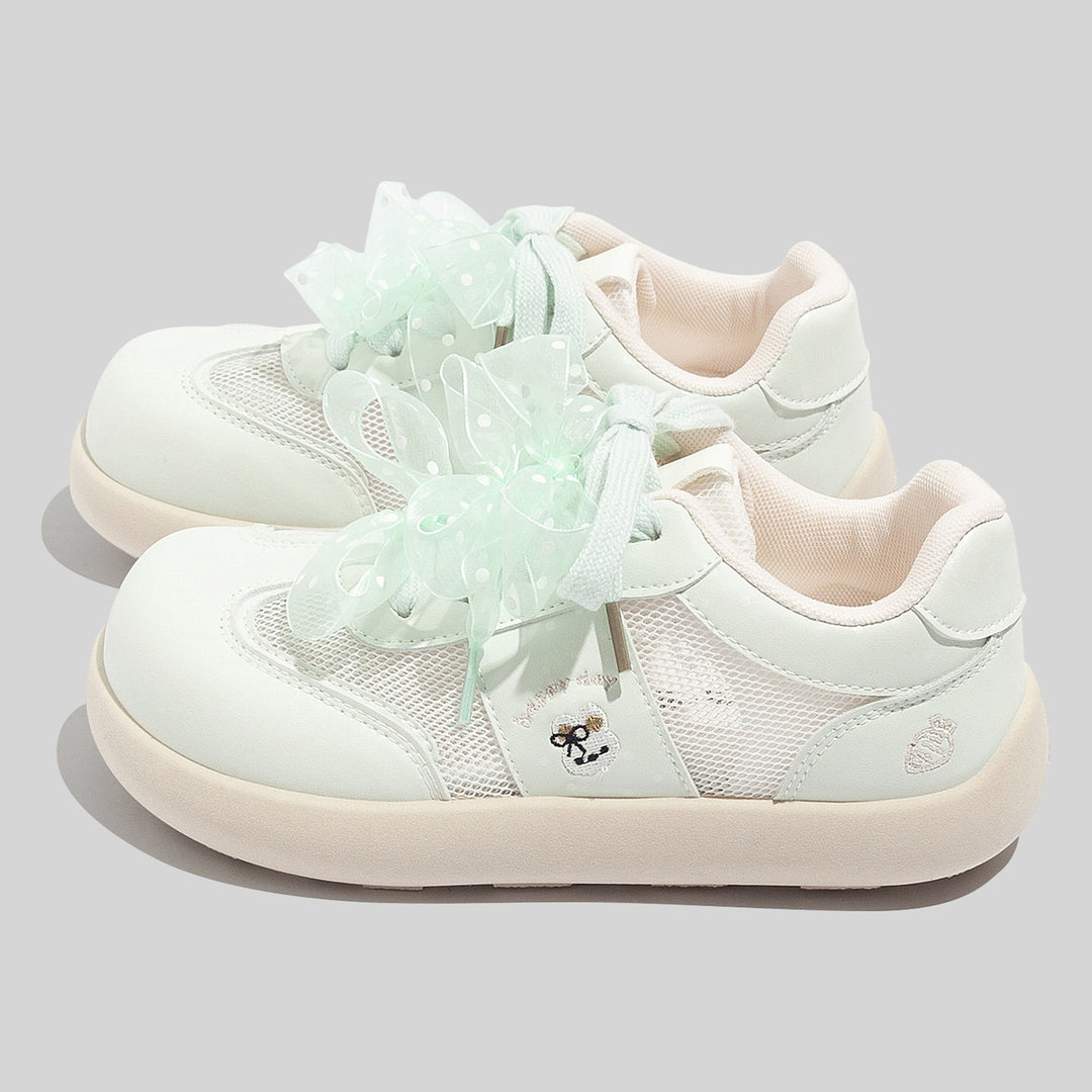 Damen Sneakers mit verspieltem Bogen-Design und atmungsaktiven Netzpanelen EB