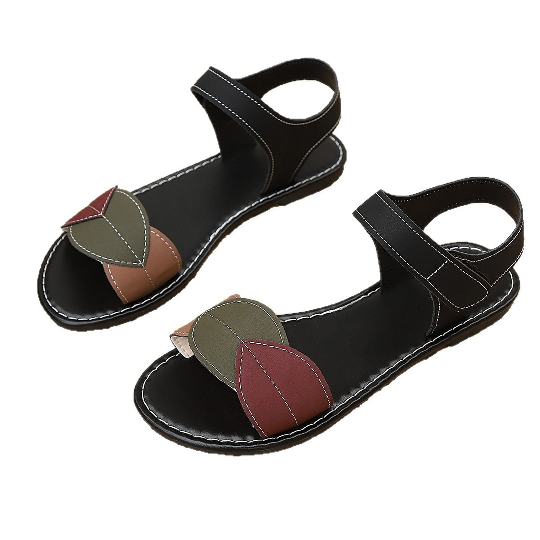 Damen Komfortable Sandalen mit stilvollem Blattdesign und verstellbarem Riemen EB