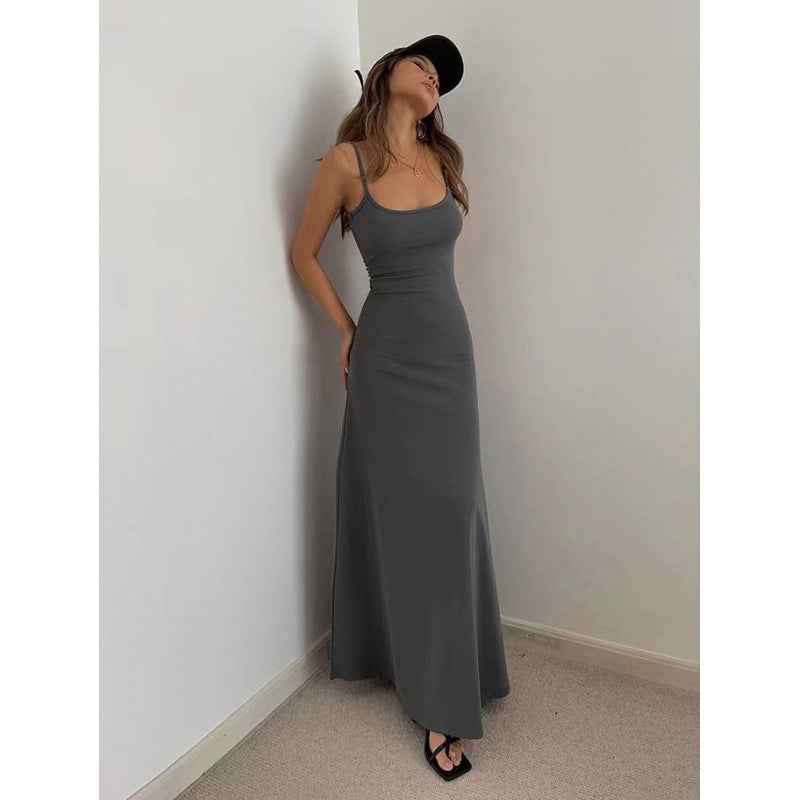 Damen Maxikleid mit elegantem Schnitt und verstellbaren Trägern EB