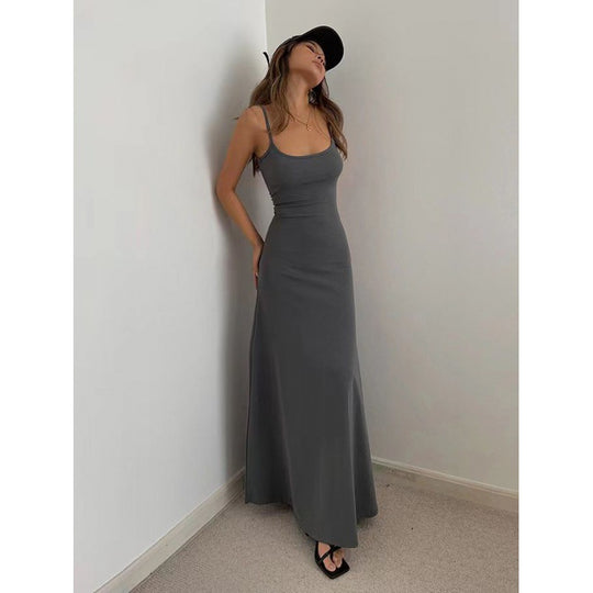 Damen Maxikleid mit elegantem Schnitt und verstellbaren Trägern EB
