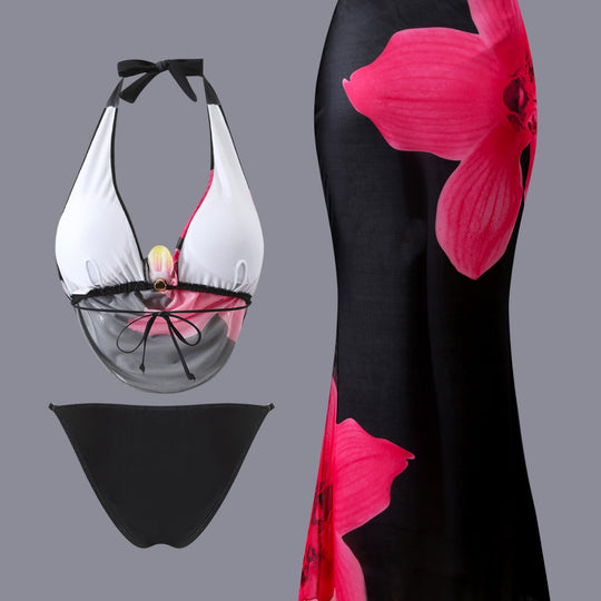Damen Bikini-Set mit floralem Design und elegantem Wickeloberteil EB