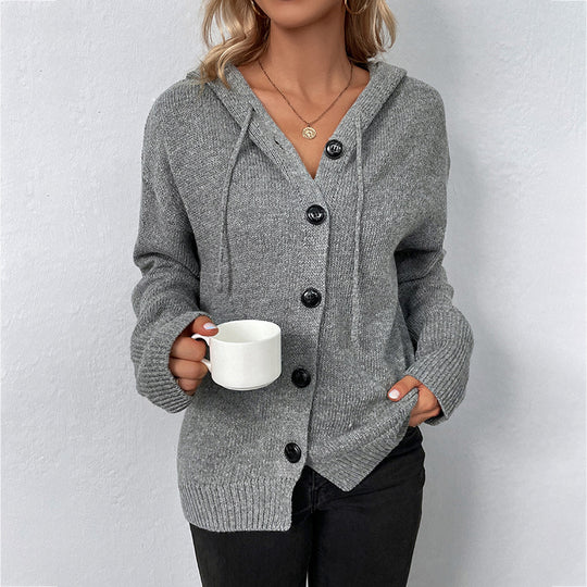 Damen modische Strickjacke mit übergroßem Schnitt und praktischen Taschen EB