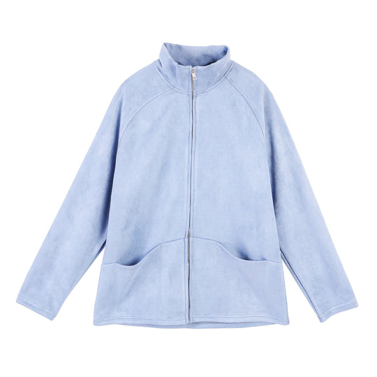 Damen Fleecejacke mit hohem Kragen und praktischen Taschen EB