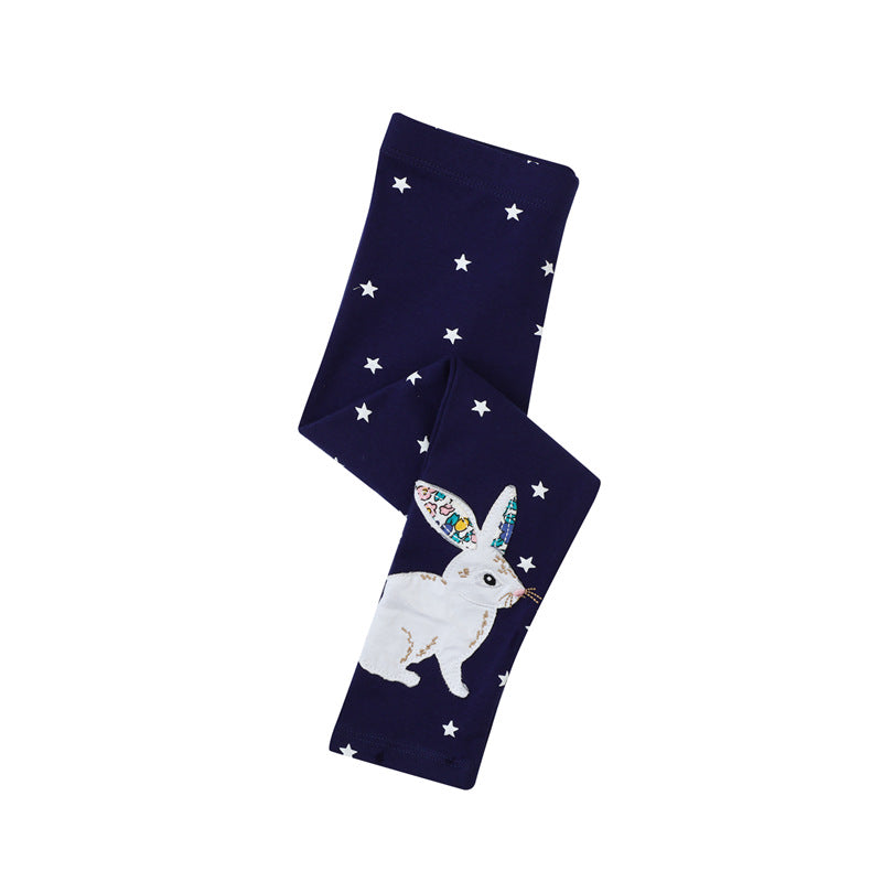 Mädchen Leggings mit verspieltem Hasen- und Sternenmotiv EB
