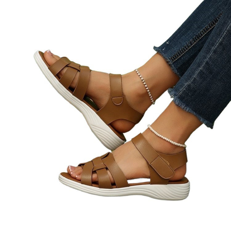 Damen Sommerliche Riemensandalen mit elegantem Flecht-Design EB