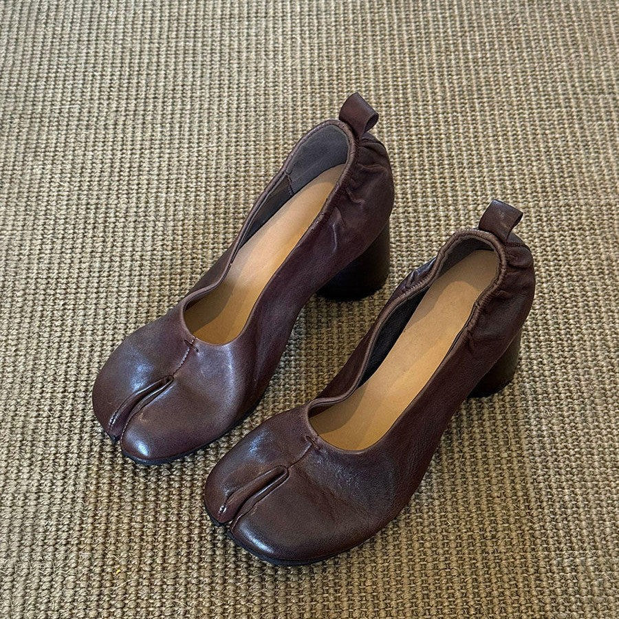 Damen Modische Ballerinas mit elegantem Schnitt und hohem Absatz EB