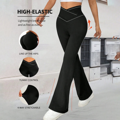 Damen Hochgeschnittene Yoga-Leggings mit Bauchkontrolle und 4-Wege-Stretch EB