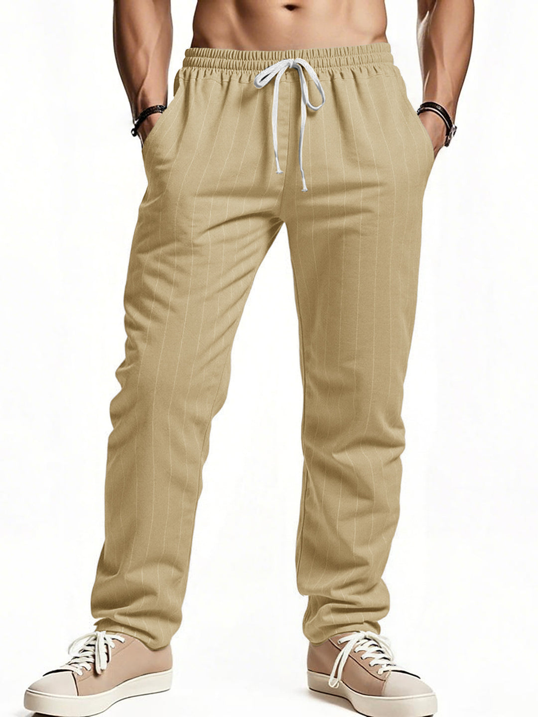 Herren komfortable Freizeithose mit gestreiftem Design EB