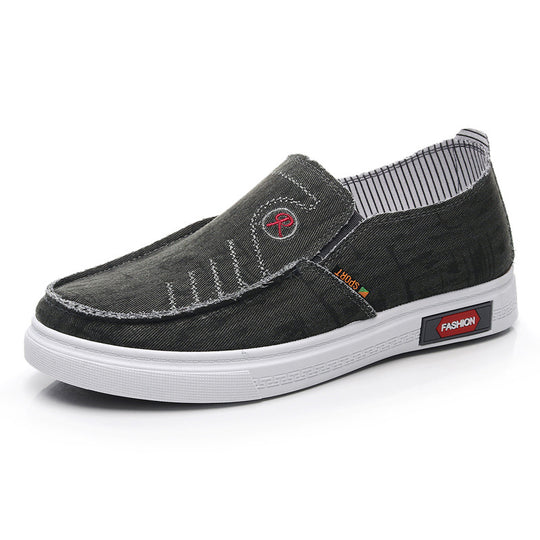 Damen lässige Slip-On Schuhe mit elastischem Einsatz und modischem Denim-Design EB
