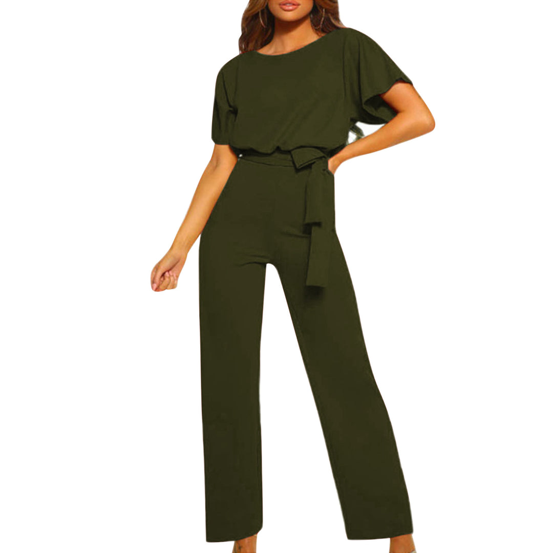Damen elegantes Set bestehend aus fließender Bluse und weit geschnittenen Hosen EB